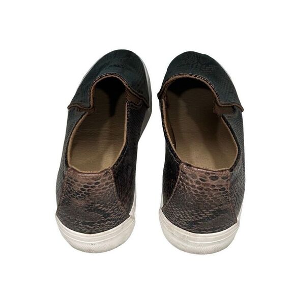 Restricted Slip-on Sneakers Women's Size 9 Black Brown Textured Snakeskin Print - Picture 5 of 10